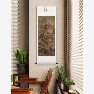 新品元 王蒙 夏山高隐图 绢本设色古代名字画中式装饰画国画临摹