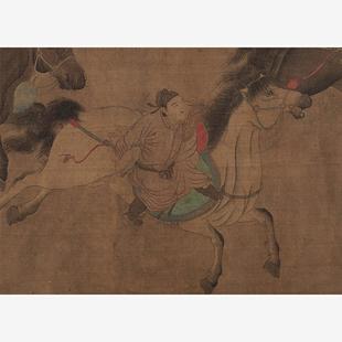1:1赵雍(传)马戏图卷挂画装饰画名画仿古字画国画高清微喷复制临