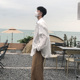 春夏设计感ins小众韩版 男女款 情侣长袖 纯色百搭休闲宽松纯棉衬衫