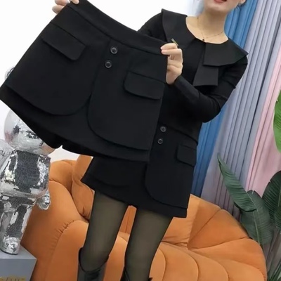 假两件短裤女春秋新款遮肚显瘦