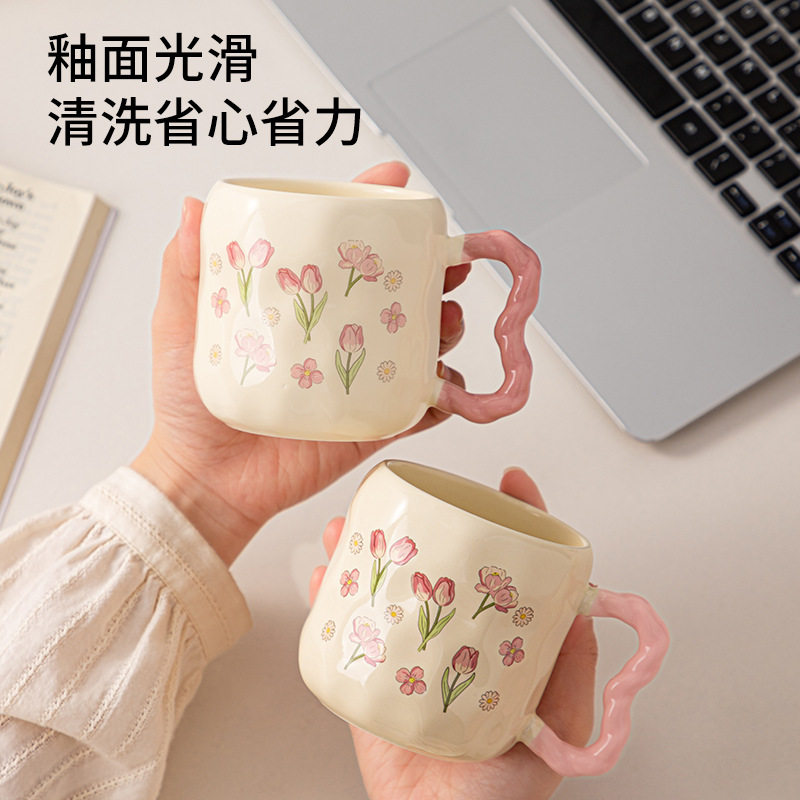创意陶瓷马克杯子带盖高