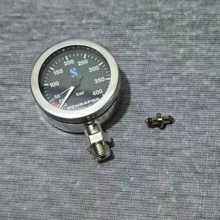 Scubapro 潜水残压表金属压力表头夜光气压单表SPG水肺钢表深潜