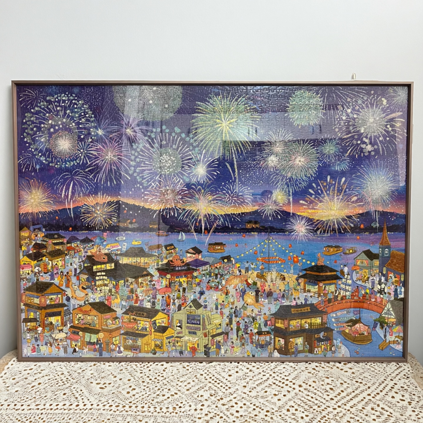 2000片猫空花火夜游拼图框