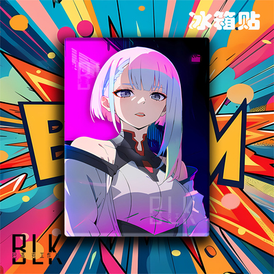 巴洛克《赛博露西》赛博朋克边缘行者Lucy 装饰画冰箱贴