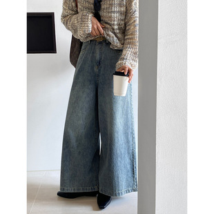 显高通勤百搭小个子神裤 休闲裤 复古韩版 秋冬遮肉高腰直筒阔腿裤