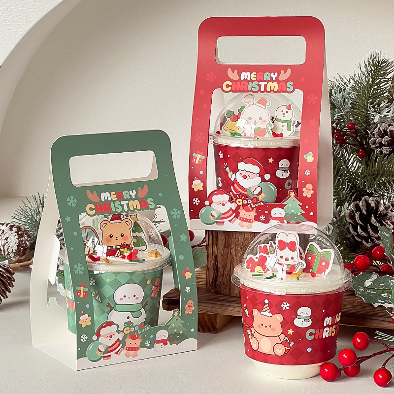 2026新款圣诞老人波波杯围边蛋糕装饰圣诞节雪人熊兔胖胖杯手提盒,节庆用品/礼品,节日装扮用品,淘宝优惠券,粉丝福利购,淘宝优惠卷