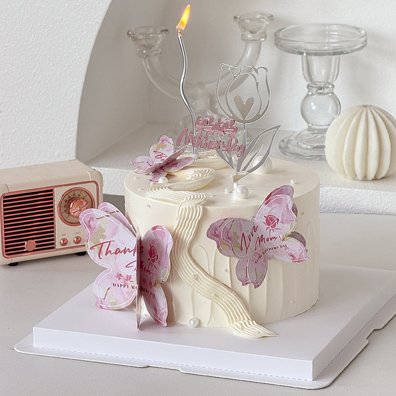 2025母亲节蛋糕装饰妈妈您辛苦了玫瑰花朵亚克力立体蝴蝶插牌插件,节庆用品/礼品,节日装扮用品,淘宝优惠券,粉丝福利购,淘宝优惠卷