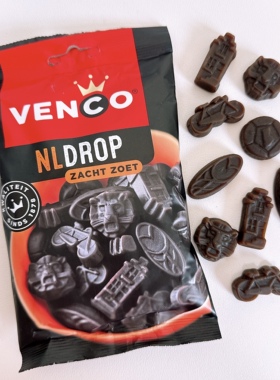 荷兰甘草糖Venco drop甘草糖混合茴香大料糖北欧甘草糖钱币咸甘草