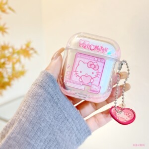 日韩卡通可爱猫咪适用airpods Pro3代苹果airpods4无线蓝牙耳机保护套1/2代透明airpodspro2/3闪粉流沙硬壳