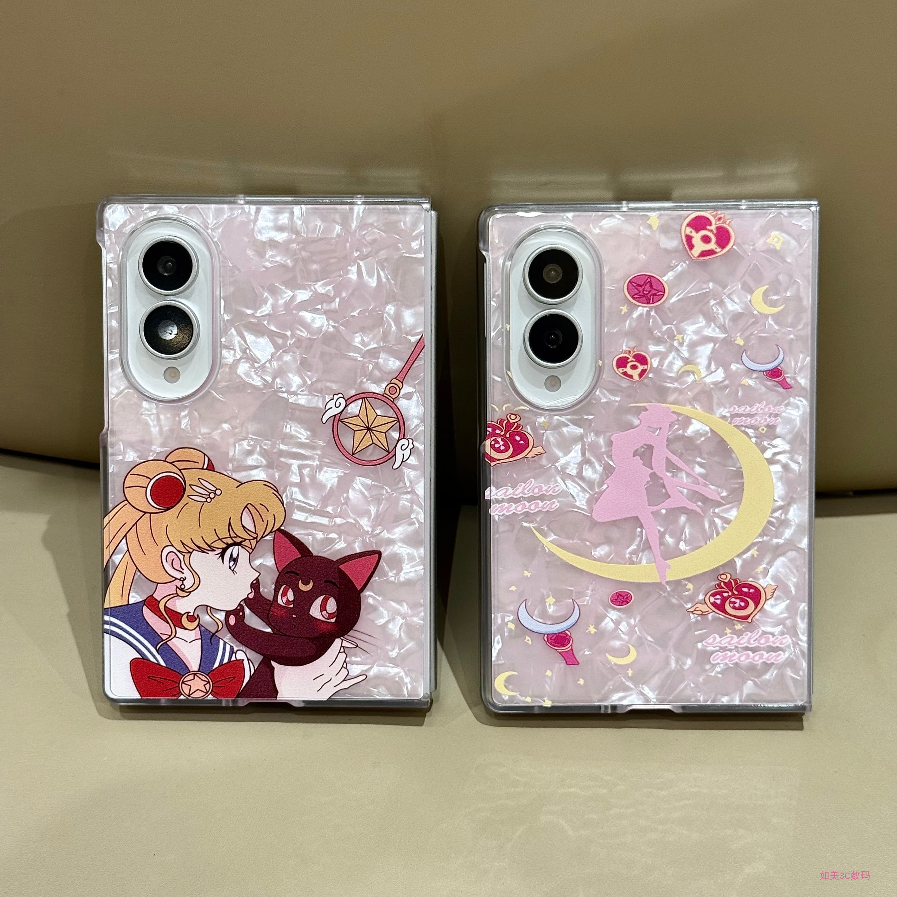 日系卡通美少女战士适用三星GalaxyZFold8手机壳ZFold8Ultra保护套贝壳纹折叠ZFold7新款ZFold6/5防摔外壳女