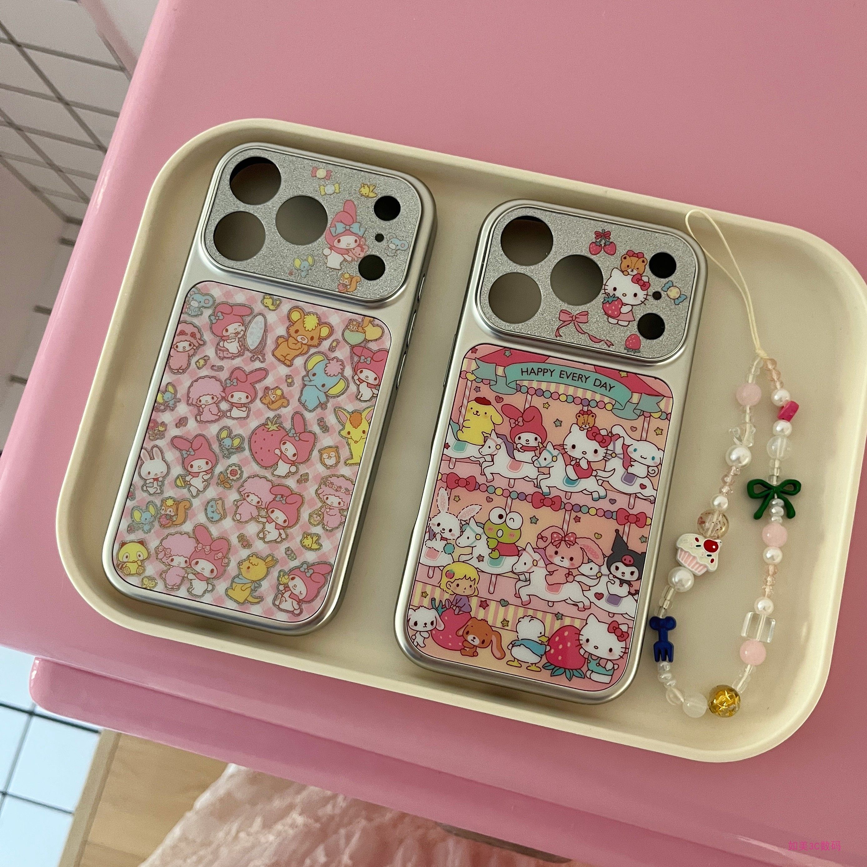 日韩可爱卡通三丽鸥美乐蒂KT猫链条适用iPhone17Promax苹果16Pro手机壳15电镀银14新款13闪粉17pro防摔保护套,3C数码配件,手机保护套/壳,淘宝优惠券,粉丝福利购,淘宝优惠卷