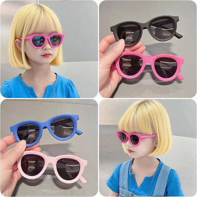 韩版儿童太阳镜女童夏季出游防晒眼镜出街凹造型防紫外线儿童墨镜