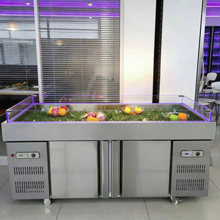 不锈钢商用海鲜产冰台展示柜饭店凉菜熟食卤菜卤货冷藏冷冻保鲜柜