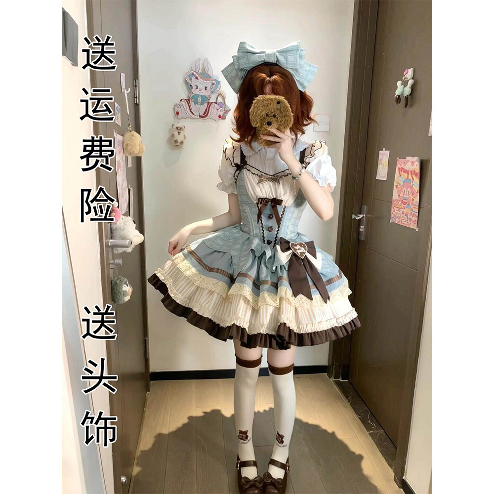 薄巧Lolita裙芙芙甜美可爱薄荷巧克力芭蕾风洛丽塔连衣裙日常lo裙
