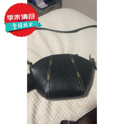保兰德头层牛皮黑色压纹手提包百搭女单肩贝壳包女包