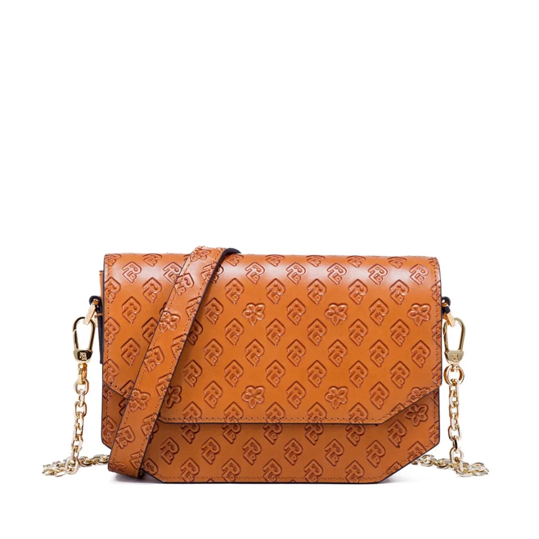 保兰德 PLD【踏青出游】链条手提单肩斜挎小方包真皮女包