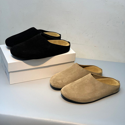 新款勃肯拖鞋小众反绒皮包头凉鞋