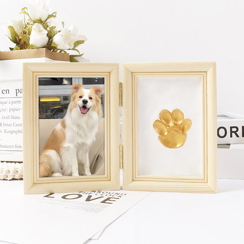 宠物爪印实木相框diy纪念品礼物