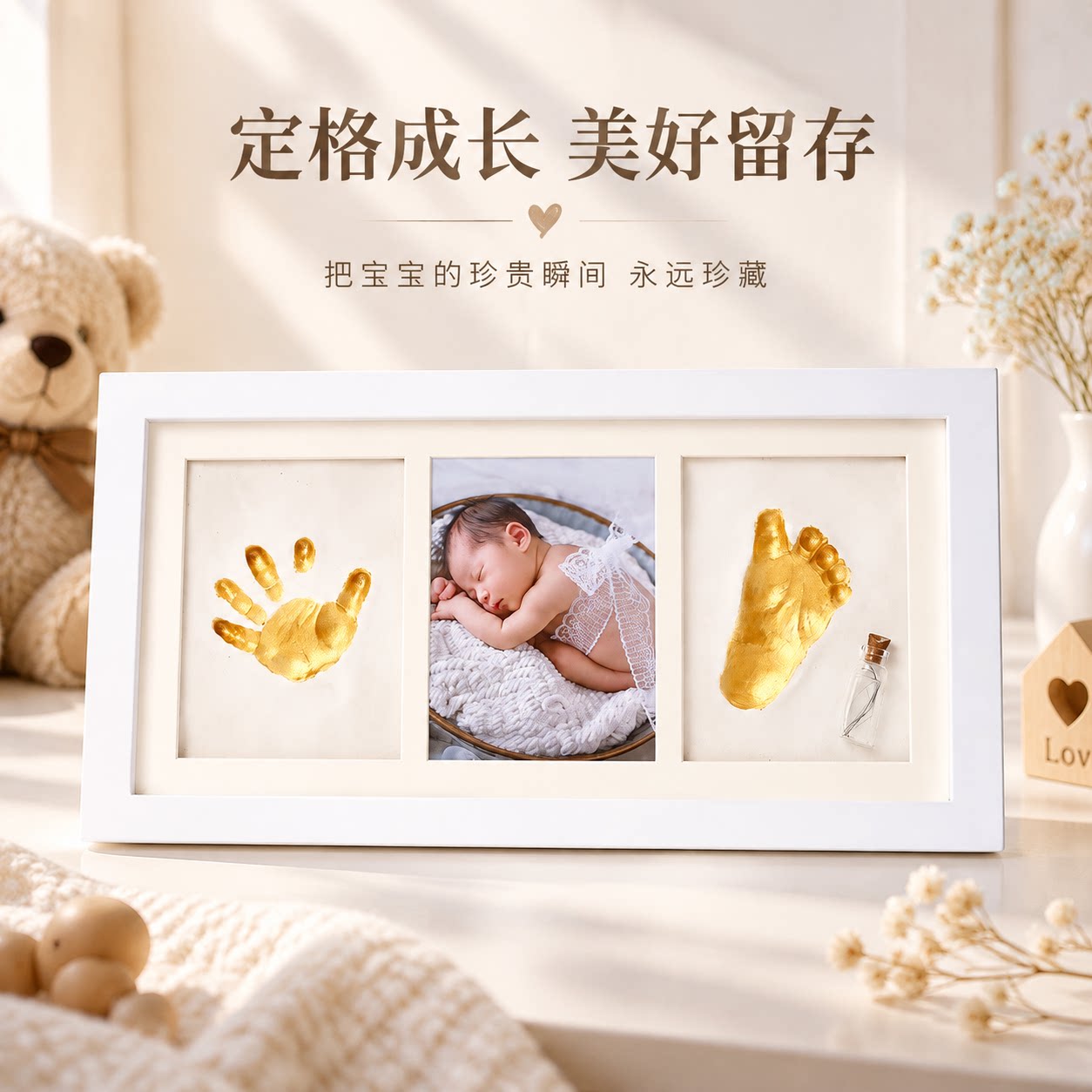 婴儿手脚印纪念小脚丫印宝宝手足印泥新生儿百日满月礼物胎毛纪念