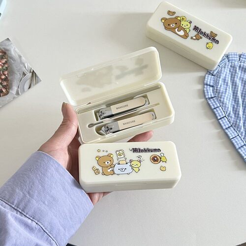 小熊ins防飞溅带耳勺修脚套装