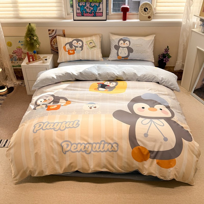 被套100纯棉单件加厚150X200X230全棉双人被罩宿舍四三件套床笠单