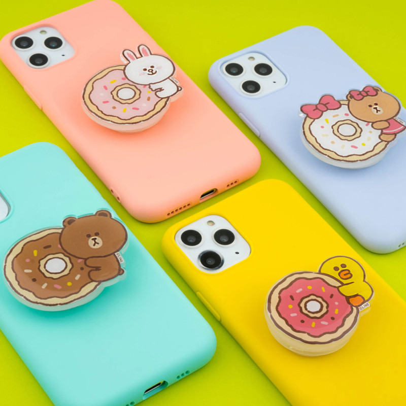 LINE FRIENDS三段伸缩式果冻气囊手机支架BT21苹果13亚克力懒人座