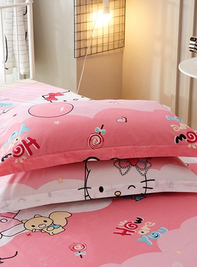 学生单人全棉纯棉枕套48x74cm儿童40x60幼儿园卡通30x50小枕头套