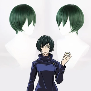 咒术回战动漫角色假发禅院真依cos假毛墨绿色蓬松短发个性二次元