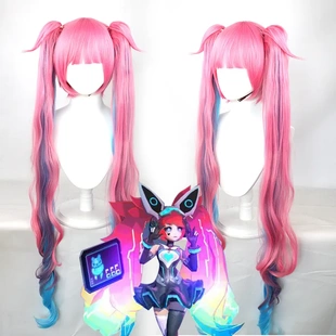 王者安琪拉cos假发心灵骇客皮肤漫画双马尾cosplay长假毛个性造型