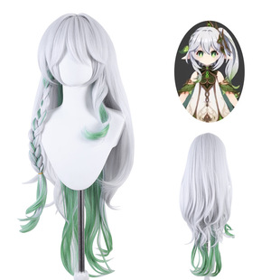 粗麻花辫挑染拼色日常假毛 cos原神草神纳西妲二次元角色扮演假发