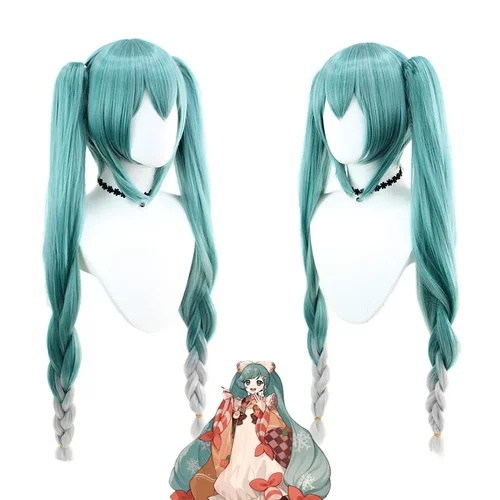 雪初音假发手办同双马尾造型假毛