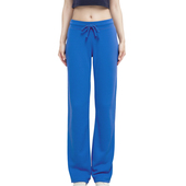 克莱茵蓝显白抽绳毛边微喇显高显瘦休闲运动裤 BM新品 中低腰卫裤