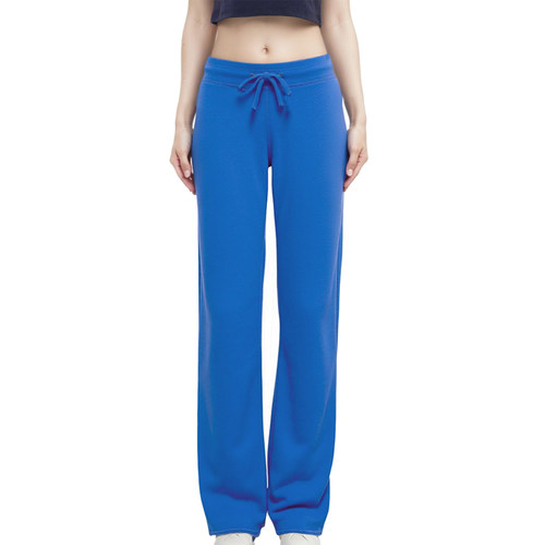 BM新品中低腰蓝色抽绳毛边卫裤