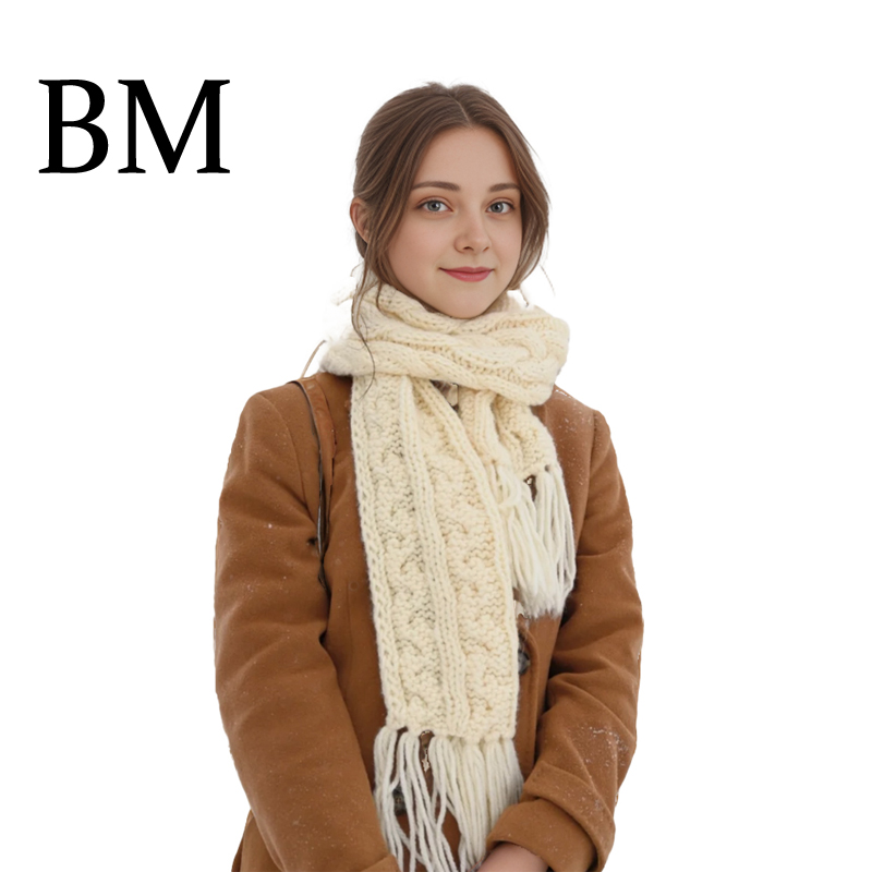 BM秋冬流苏日系男女保暖毛线围巾
