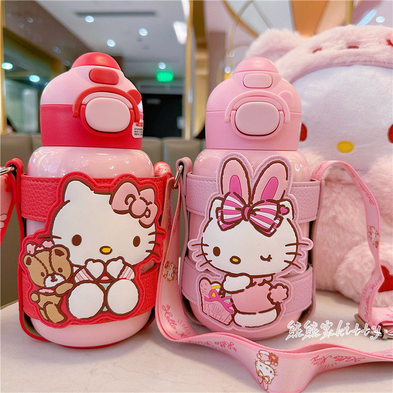 hellokitty凯蒂猫儿童吸管保温杯女孩316幼儿园学生可爱便携水壶