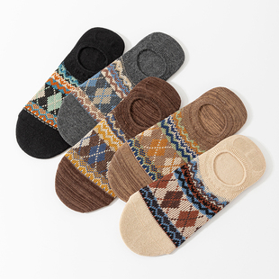 民族风男袜子船袜春夏季 百搭针织男短袜 薄款 复古吸汗防臭棉袜时尚