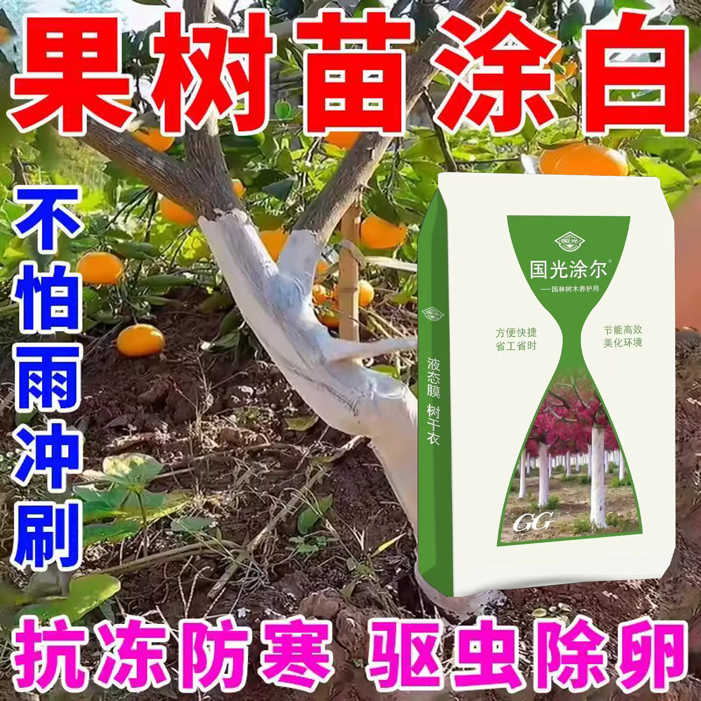 40斤装树木树干涂白剂涂白粉刷白果树绿化防虫防冻驱虫杀菌可喷涂