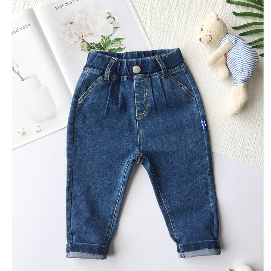 柔软男童女童牛仔裤弹力修身