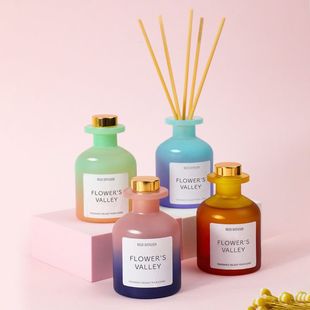 香薰跨境无火香薰伴手礼家居香氛100ml渐变色藤条香薰空气清 正品
