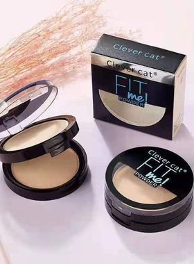 正品Clever cat聪明一猫清爽丝滑双层粉饼清新遮瑕保湿定妆