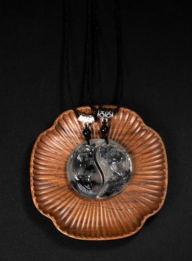 国风水墨龙凤呈祥项链吊坠 七夕情人节情侣纪念礼物