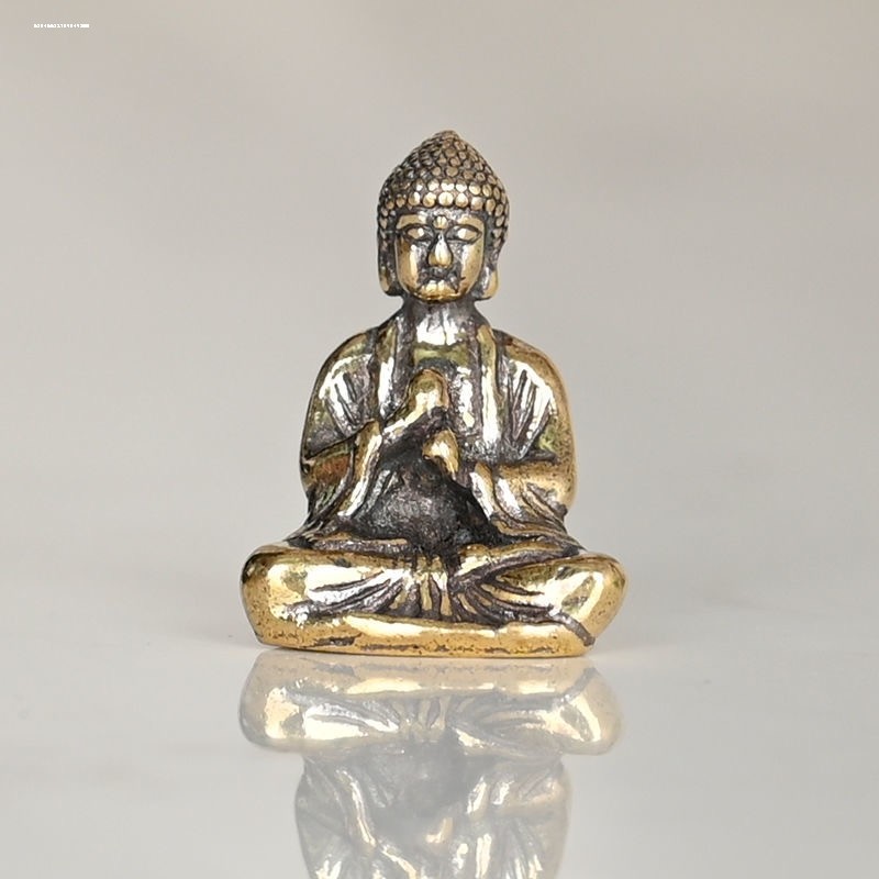 禅意达摩祖师实心黄铜摆件仿古佛祖居家供佛书房镇纸铜器工艺收藏