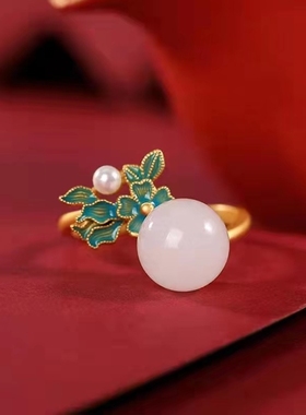 简约百搭夸张大颗梅花花朵戒指夏季可爱减龄神仙配饰