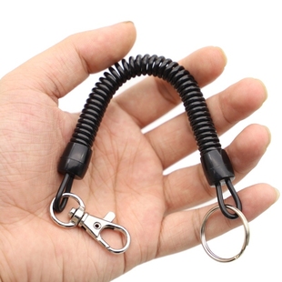 手机弹簧绳黑色弹力拉伸可挂老人手机防丢绳钥匙扣链腰挂绳