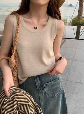 025新款春夏针织背心女2西装内搭吊带打底衫遮副乳无袖上衣夏外穿