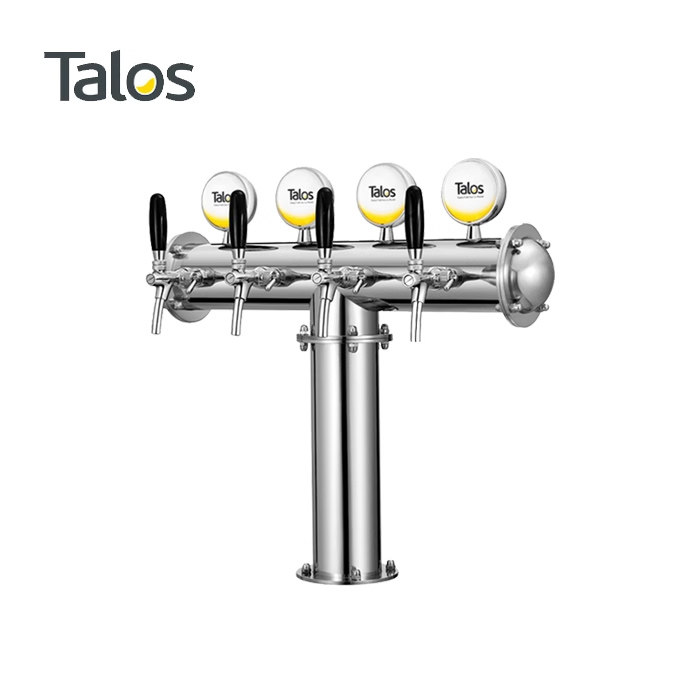 Talos塔罗斯啤酒设备酒吧餐厅不锈钢啤酒塔大T型4孔酒柱1045408