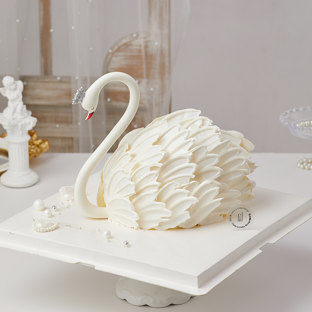 咖乐悠杭州动物奶油天鹅蛋糕