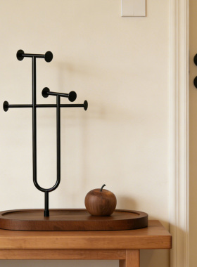 实木简约首饰挂架项链手链手串收纳展示架玄关钥匙挂钩饰品置物架