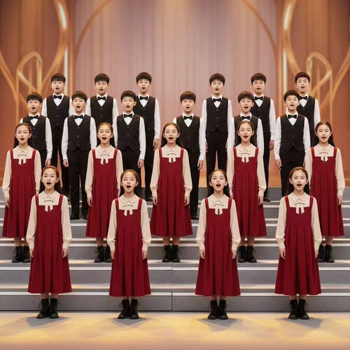 儿童合唱演出服小学生爱国主题中学生诗词大会演讲比赛合唱表演服