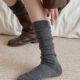 羊毛小腿袜女士秋冬季 百搭灰色加厚保暖羊绒性感柔软长筒堆堆袜